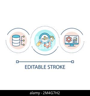 Evaluating computer system loop concept icon Stock Vector