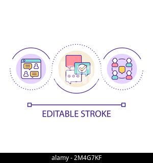 Live chat loop concept icon Stock Vector
