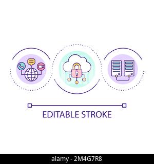 Cloud based storage loop concept icon Stock Vector