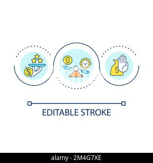 Relying on honest customer reviews loop concept icon Stock Vector