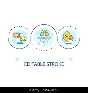 Increase sales with positive feedback loop concept icon Stock Vector