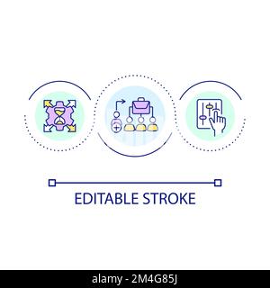 Human resource management loop concept icon Stock Vector