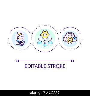 Increase productivity with permanent workers loop concept icon Stock Vector