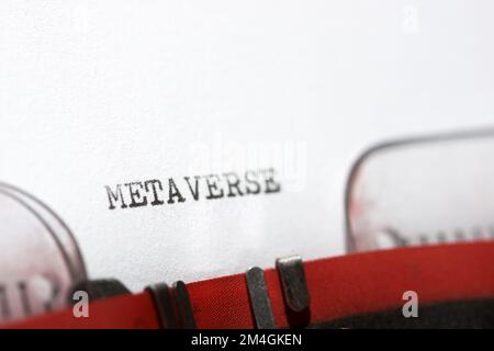 Metaverse word written with a typewriter. Stock Photo