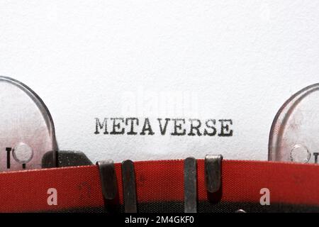 Metaverse word written with a typewriter. Stock Photo