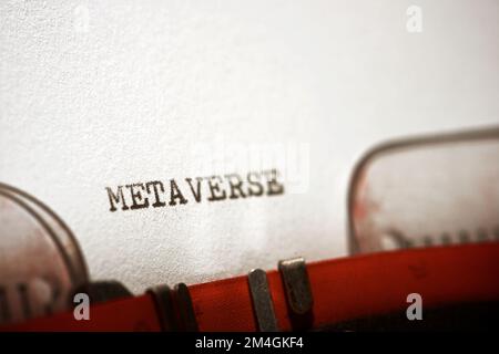 Metaverse word written with a typewriter. Stock Photo