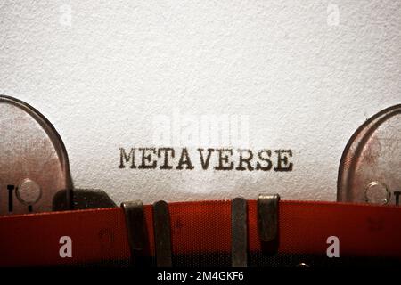 Metaverse word written with a typewriter. Stock Photo