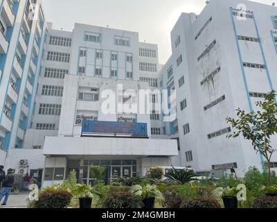 New Delhi, India - Deep Chand Bandhu Government Hospital front view of hospital Stock Photo