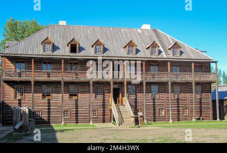 Frontier fort builing as reconstructed Stock Photo