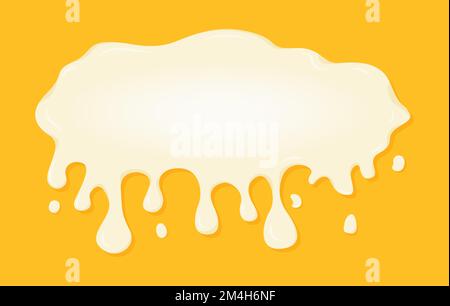 Splattered cartoon slime isolated on yellow background. Stock Vector