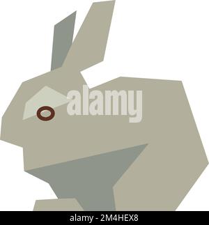 Rabbit icon. Bunny symbol. Hare animal in polygonal style Stock Vector