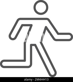 Running man icon. Exit symbol. Escape direction Stock Vector