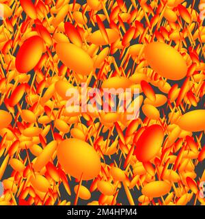 Abstract Golden Capsules Seamless 3D Pattern Background Stock Vector