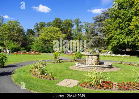 Harrogate Yorkshire Cherub Fountain sculpture by John Robinson in the Grade II listed Valley Gardens Harrogate North Yorkshire England UK GB Europe Stock Photo