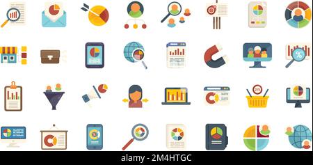 Market segmentation icons set flat vector. Customer audience. Client ...