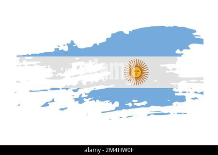 Argentina flag in the form of a brush stroke, vector Stock Vector