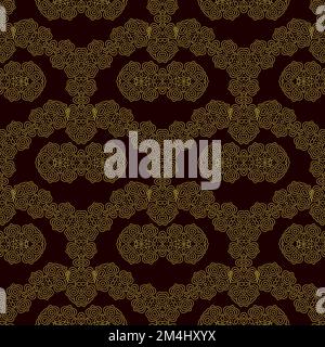 Line Icon Seamless Pattern Isolated on Black Background Stock Vector