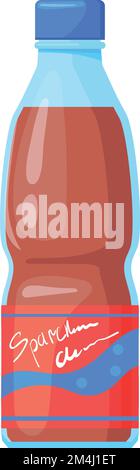 Sparkling drink bottle. Cartoon cola beverage icon isolated on white background Stock Vector