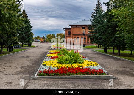 Flower beet in the Veteran park, Barnaul, Altai Krai, Russia Stock Photo