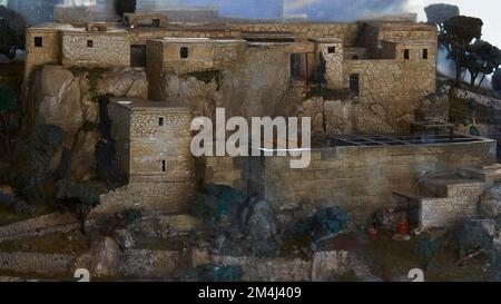 Model of the Palace of Ulysses, Stavros village, Ithaca Island, Ionian Islands, Greece Stock Photo