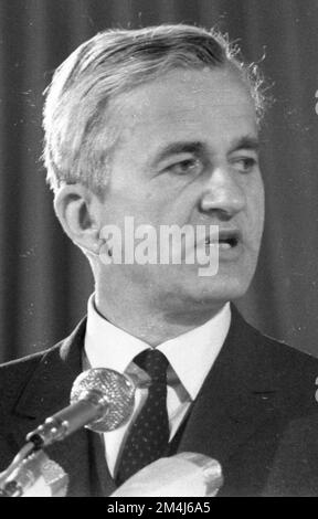 The 18th Party Congress of the Christian Democratic Union of Germany (CDU) was held in Duesseldorf on 25 January 1971. Richard von Weizsaecker Stock Photo