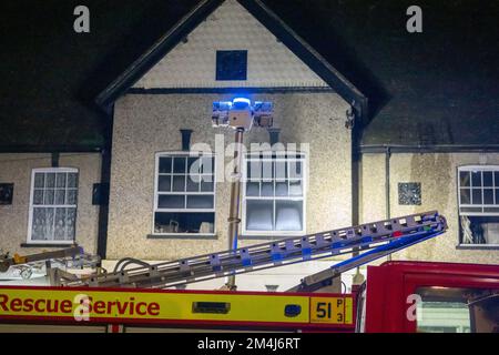 Brentwood, UK. 21st Dec, 2022. Brentwood Essex 21st Dec 2022 House fire on London Road Brentrwood Essex, Essex and London fire brigades in attendance Credit: Ian Davidson/Alamy Live News Stock Photo