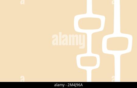 Monochromatic white and off-white biomorphic design elements with copy space. Inspired by 1950s Mid-Century Modern, Atomic Age, Space Age, and Googie Stock Vector