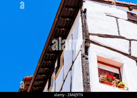 Traditional architecture. Añana, main population nucleus being the village of Salinas de Añana and the name of one of the seven counties in which the Stock Photo