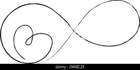 Black thin lines two hearts love infinity symbol on white background ...