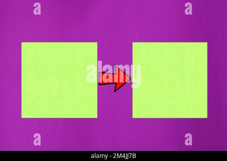 Goodbye 2022, Hello 2023. New year concept. Motivational advice or reminder on colorful sticky notes on the colourful background Stock Photo
