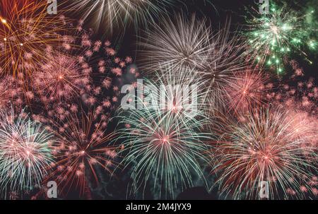 New Year fireworks background 2023 Stock Photo