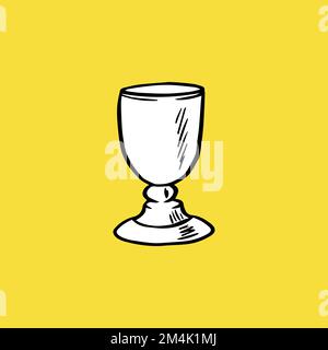 Antique Goblet Ico, Drawing, Sketch and Vintage. Stock Vector