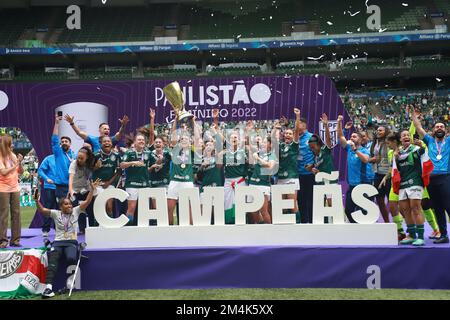 Sao Paulo, Sao Paulo, Brasil. 21st Dec, 2022. Sao Paulo (SP), 21/12/2022 -  FUTEBOL/FINAL/PAULISTA/FEMININO/PALMEIRAS/SANTOS - O Palmeiras e Campeao  Paulista em cima do Santos pelo placar de 2x1, na tarde desta quarta-feira (