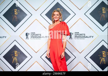 Manchester, UK. 21st December 2022. Gabby Logan arrives on the red carpet at the BBC Sports Personality of The Year awards 2022 . 2022-12-21. Credit:  Gary Mather/Alamy Live News Stock Photo