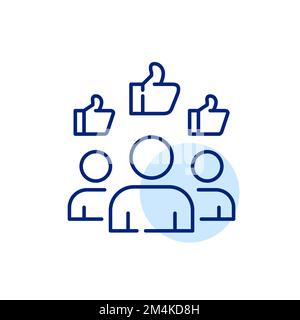Thumbs up customer approval icon. Pixel perfect, editable stroke design Stock Vector