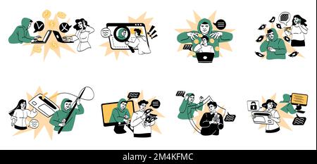 Internet fraud and scam concept Stock Vector