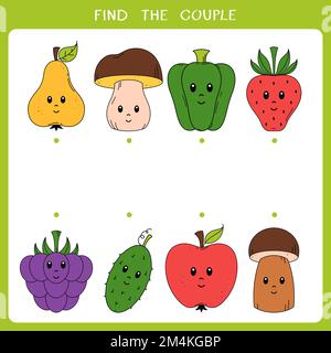 Find the couple. Simple educational game for kids Stock Photo