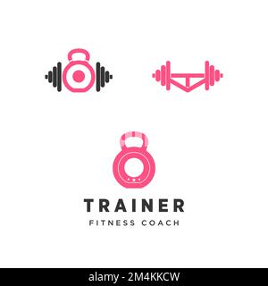 barbell and dumbbell fitness equipment Image graphic icon logo design abstract concept vector stock. symbol associated with sport tool. Stock Vector