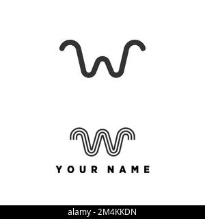 letter or word W unique font with line or 3 lines graphic icon logo design abstract concept vector stock.symbol associated with initial or monogram Stock Vector