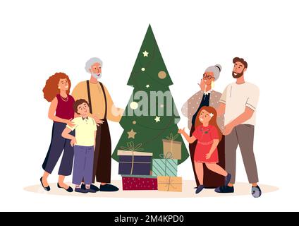 vector cartoon girl with big gift happy birthday to you Stock Photo - Alamy