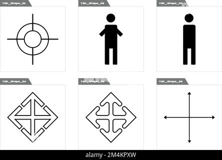 Brutalism shapes. Extraordinary Graphic Assets. Objects in y2k style. Stock Vector