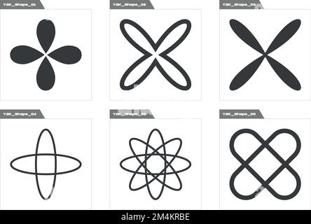 Retro futuristic elements for design. Extraordinary Graphic Assets. Elements for graphic decoration. Stock Vector