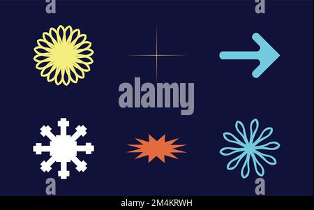 Vector Graphic Assets Set. Extraordinary Graphic Assets. Elements for graphic decoration. Stock Vector