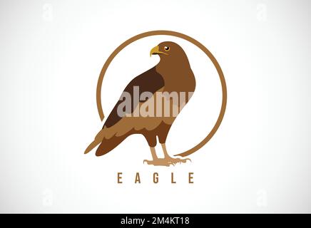 Eagle bird in a circle. Eagle bird logo design template vector illustration Stock Vector