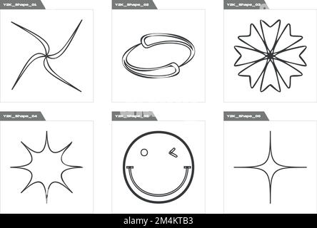Brutalism shapes. Trendy geometric postmodern figures. Cyberpunk elements. Stock Vector