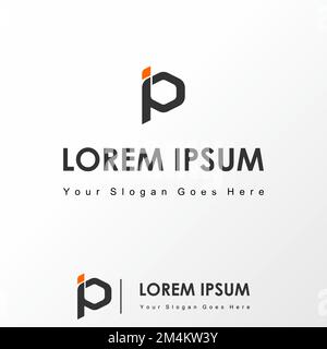 Simple letter IP or PI in connected hexagon Image graphic icon logo design abstract concept vector stock. symbol related to initial or monogram Stock Vector