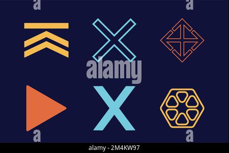 Vector Graphic Assets Set. Large set of retro objects for design. Elements for graphic decoration. Stock Vector