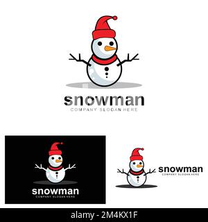 Snowman Logo, Snowman Winter Vector, And Christmas Winter, And New Year Stock Vector