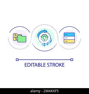 File management software loop concept icon Stock Vector
