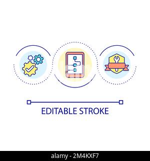 Professional tablet repair service loop concept icon Stock Vector